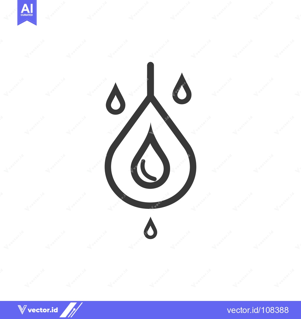 Premium Vector dari Water Drop Icon with Four Droplets Surrounding It