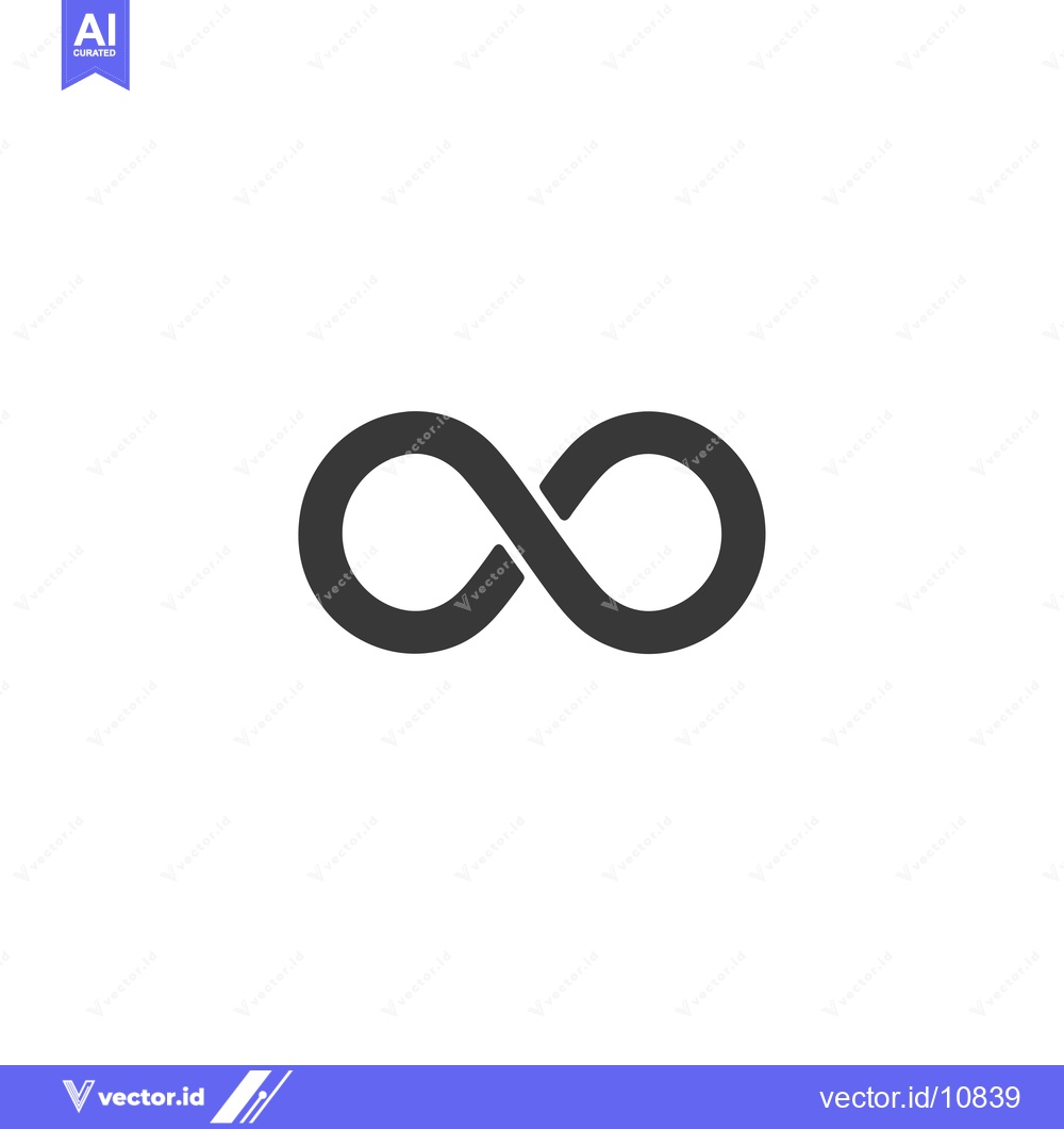 Premium Vector dari A black infinity symbol on a white background