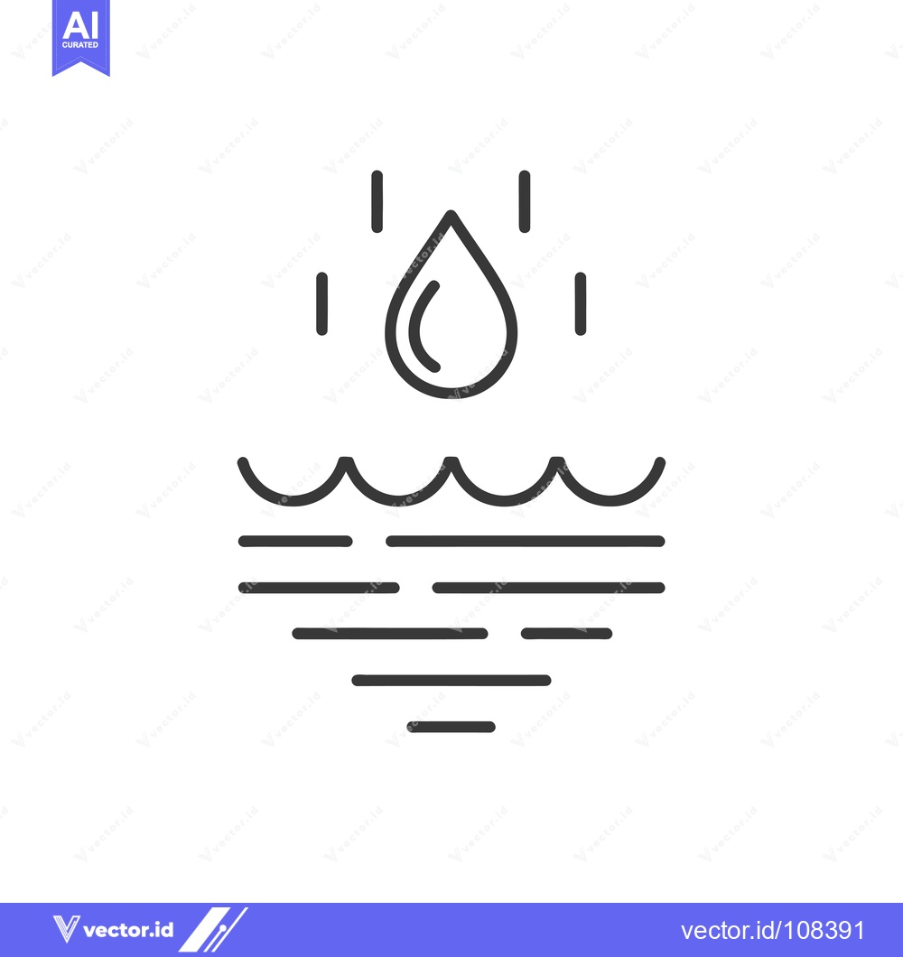 Premium Vector dari Water Droplet Falling into Rippling Water Surface