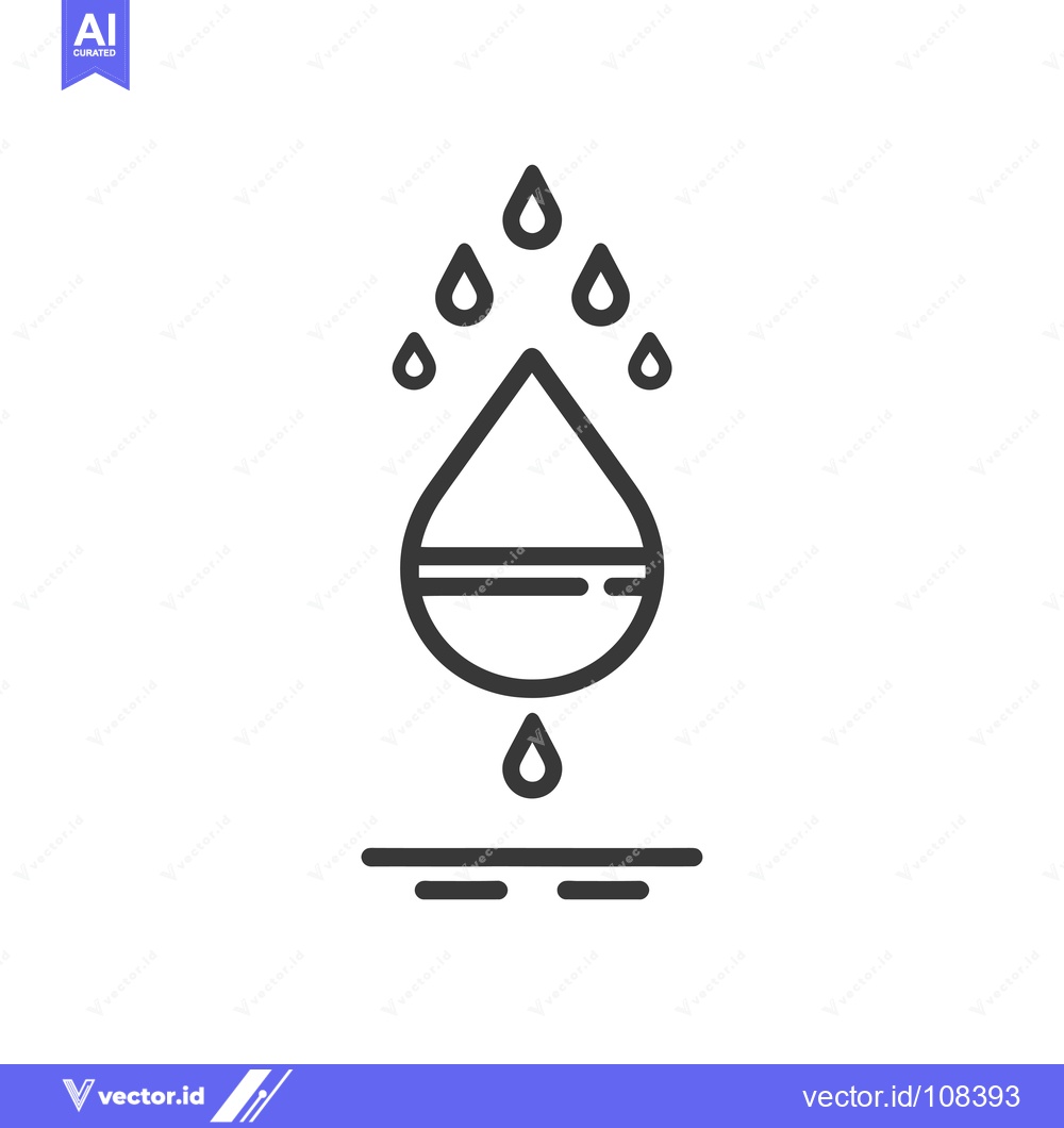Premium Vector of Water Droplet Falling on a Flat Surface with Multiple Smaller Droplets