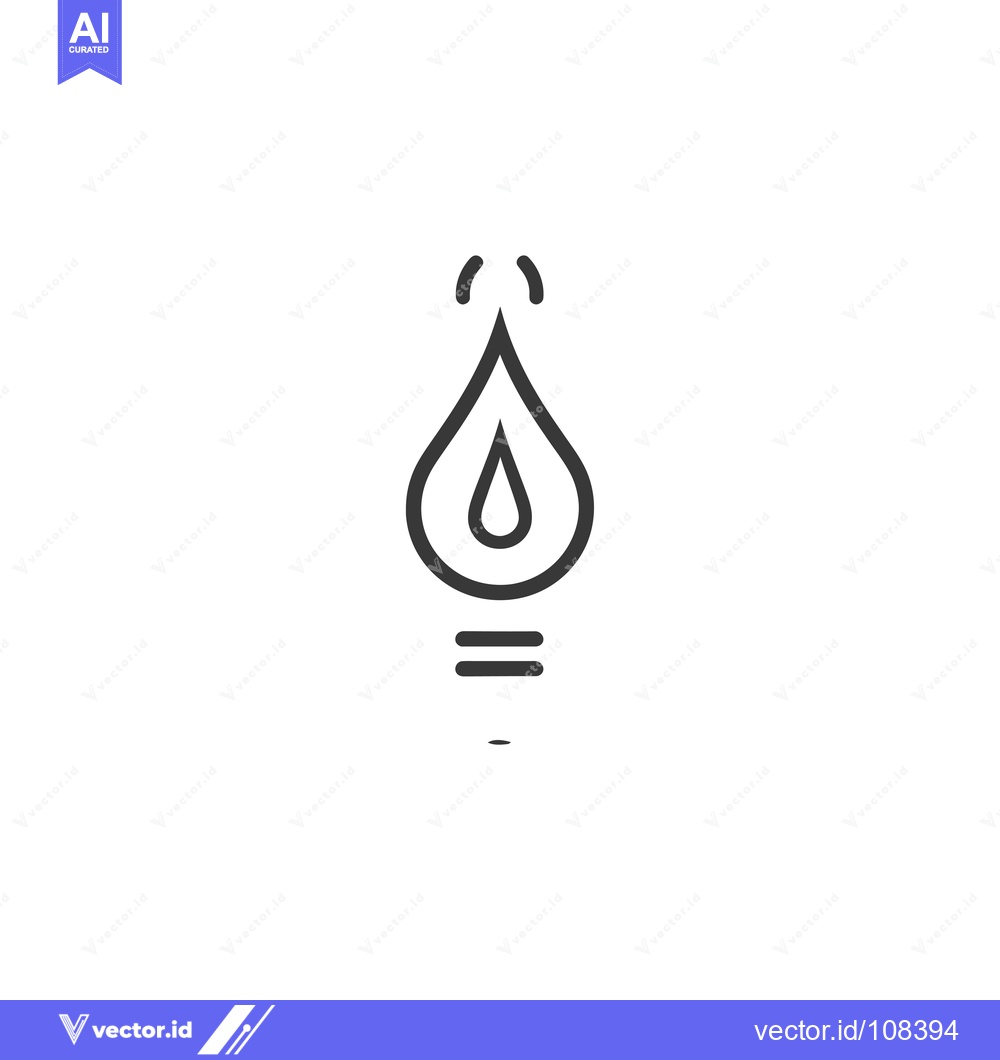 Premium Vector dari Water Droplet Shaped Lightbulb Icon