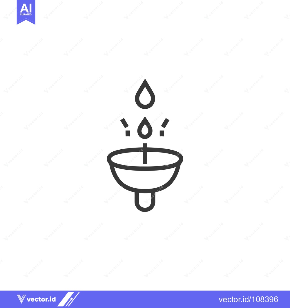 Premium Vector of Water Drops Falling From a Funnel Icon