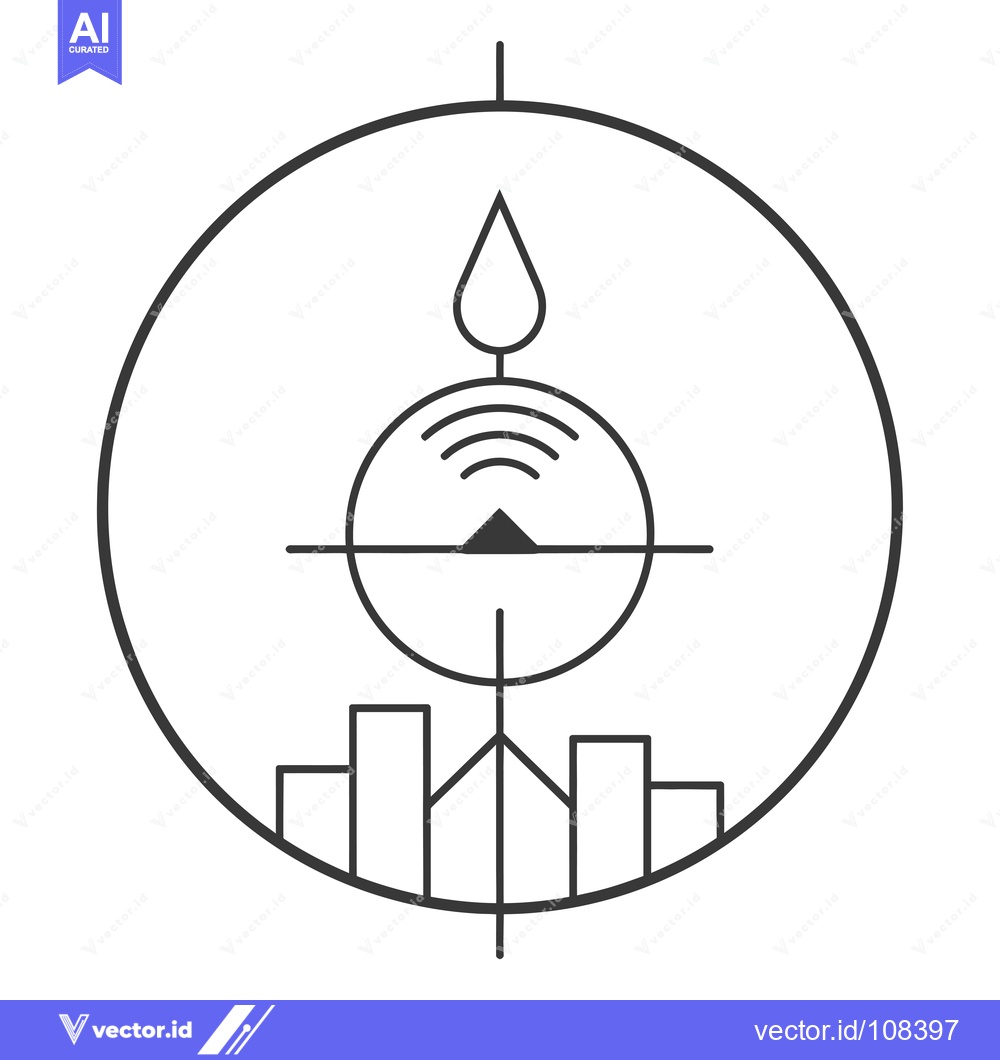 Premium Vector dari Water Drop Target with Signal and Bar Graph