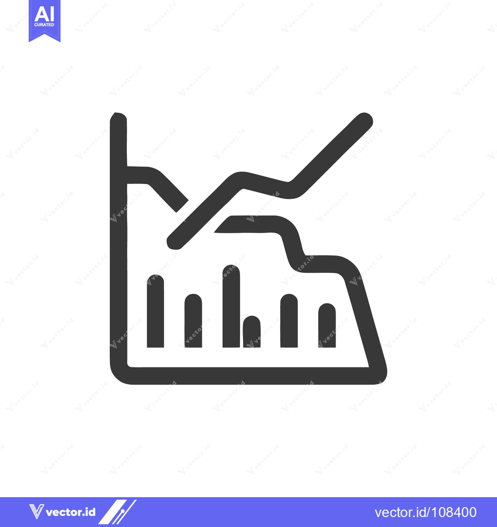 Premium Vector dari Dynamic Business Graph Icon: Upward Trend with Bar Chart Analysis