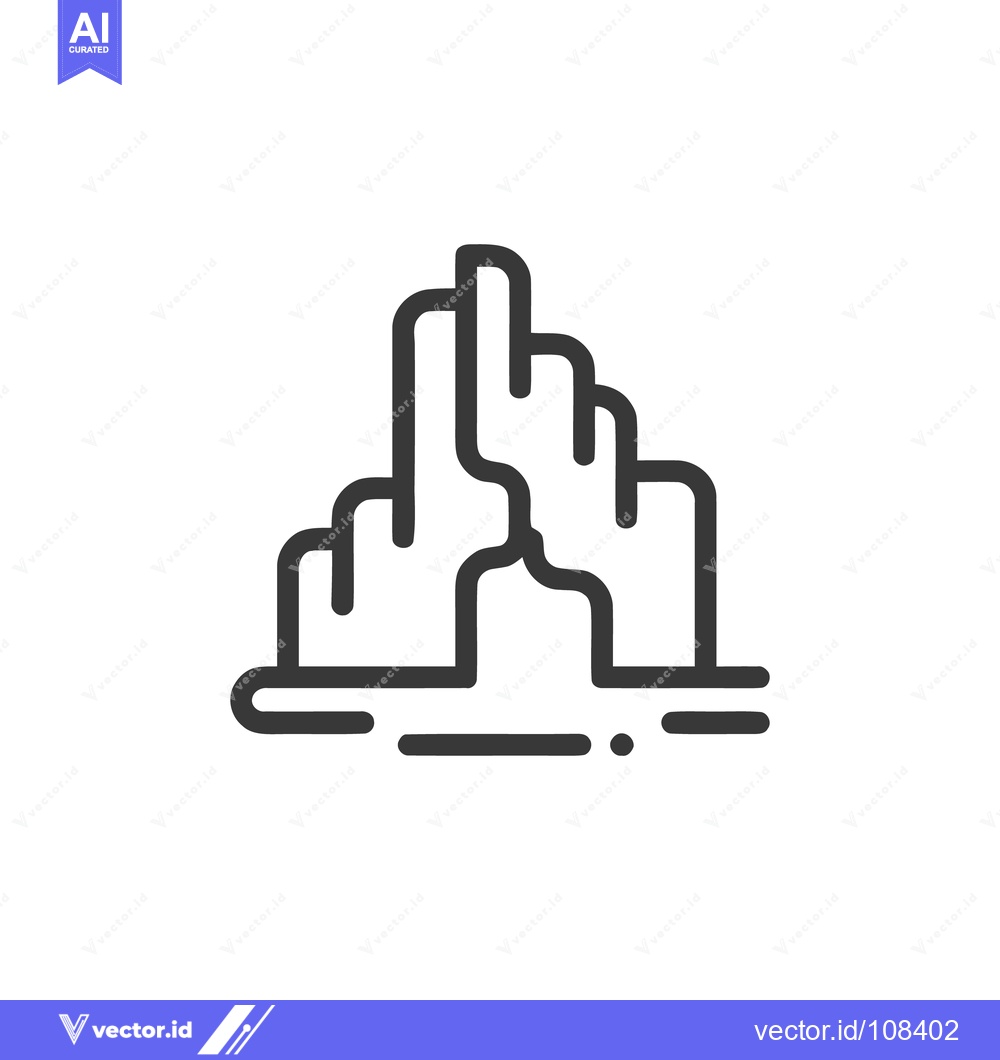 Premium Vector dari Minimalist Grand Canyon Icon: Bold Line Art of Arizona Landmark
