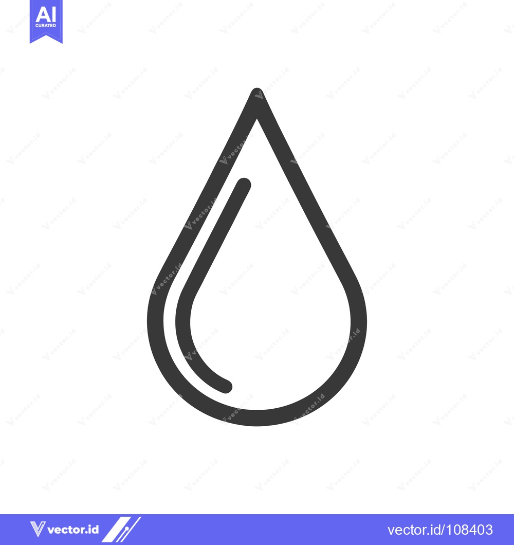 Premium Vector dari Minimalist Water Drop Icon: Clean Line Art Symbol on White Background