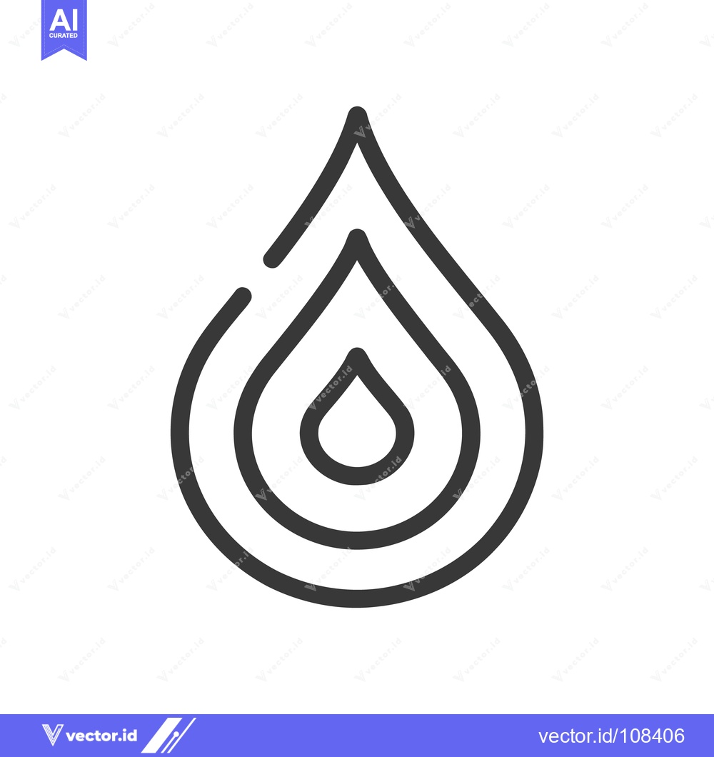 Premium Vector dari Minimalist Water Drop Icon with Concentric Lines, Modern Design