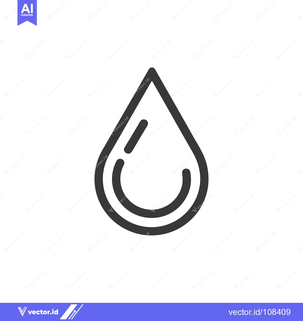Premium Vector dari Minimalist Water Drop Icon with Inner Curve Detail on White Background