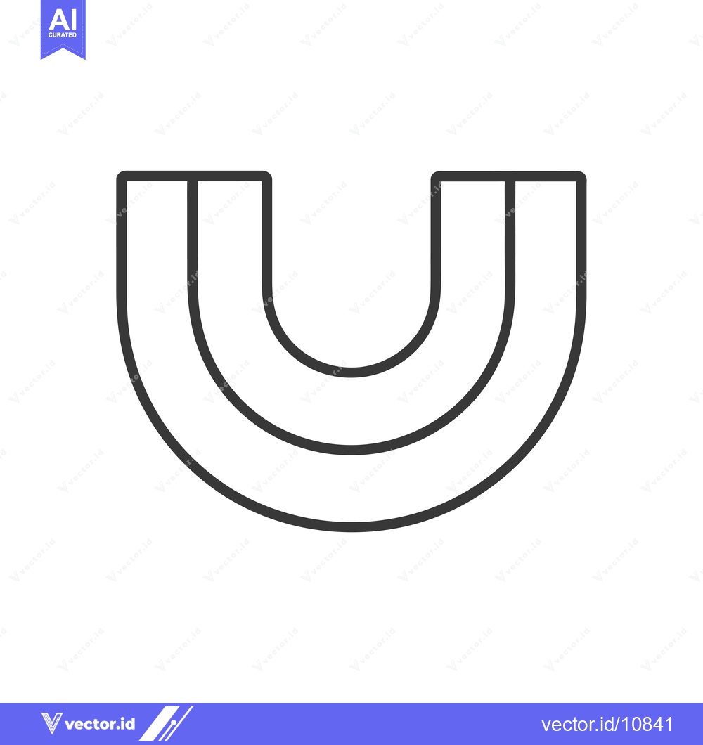 Premium Vector dari A black line art depiction of a three-tiered u-shaped object
