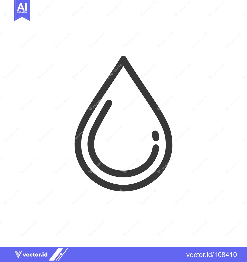 Premium Vector of Minimalist Water Drop Icon with Inner Reflection Detail on White Backg