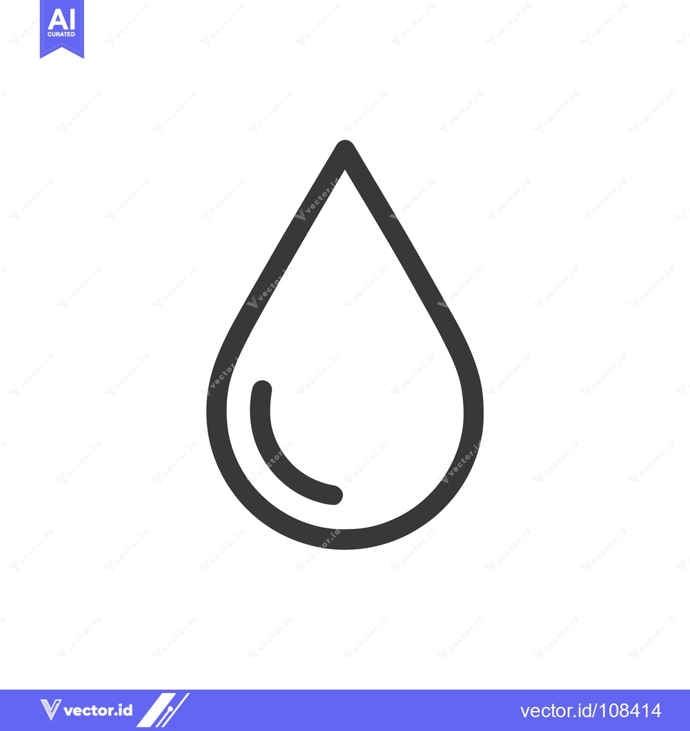 Premium Vector dari Minimalist Water Drop Icon with Reflection Detail on White Background