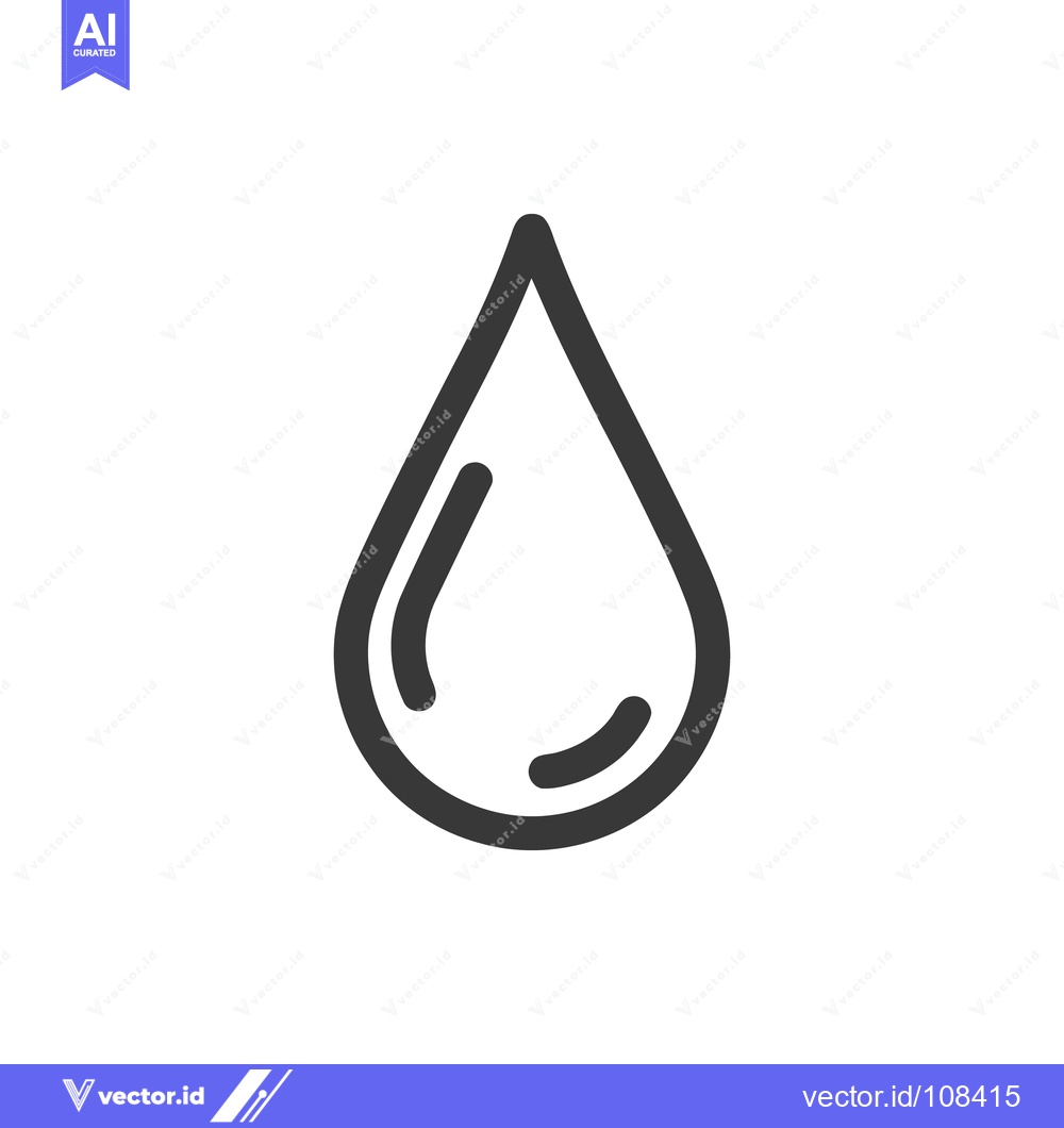 Premium Vector dari Minimalist Water Drop Icon with Subtle Interior Reflection Detail