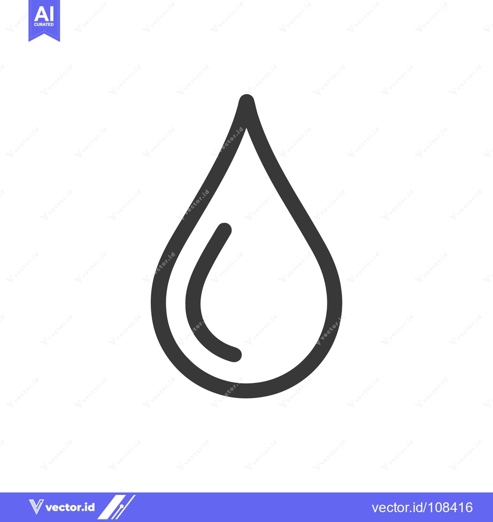 Premium Vector dari Minimalist Water Drop Icon with Interior Curve Detail on White Backgro