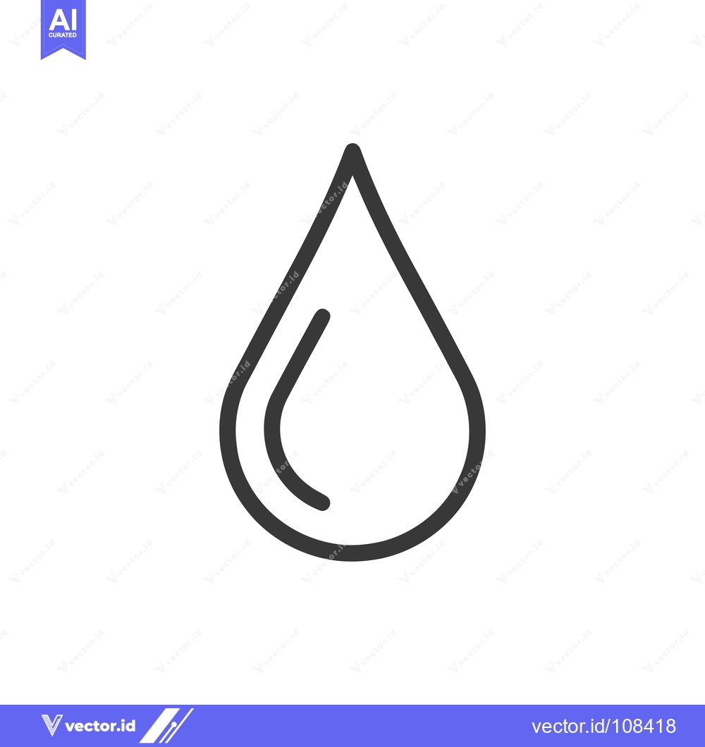 Premium Vector dari Minimalist Water Drop Icon with Interior Curve Detail on White Backgro