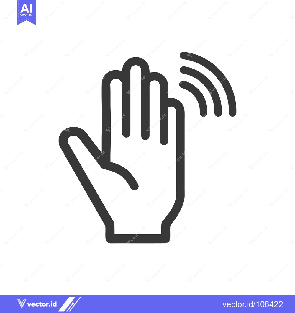 Premium Vector dari Hand Gesture Icon: Contactless Sensor, Motion Detection, Wave