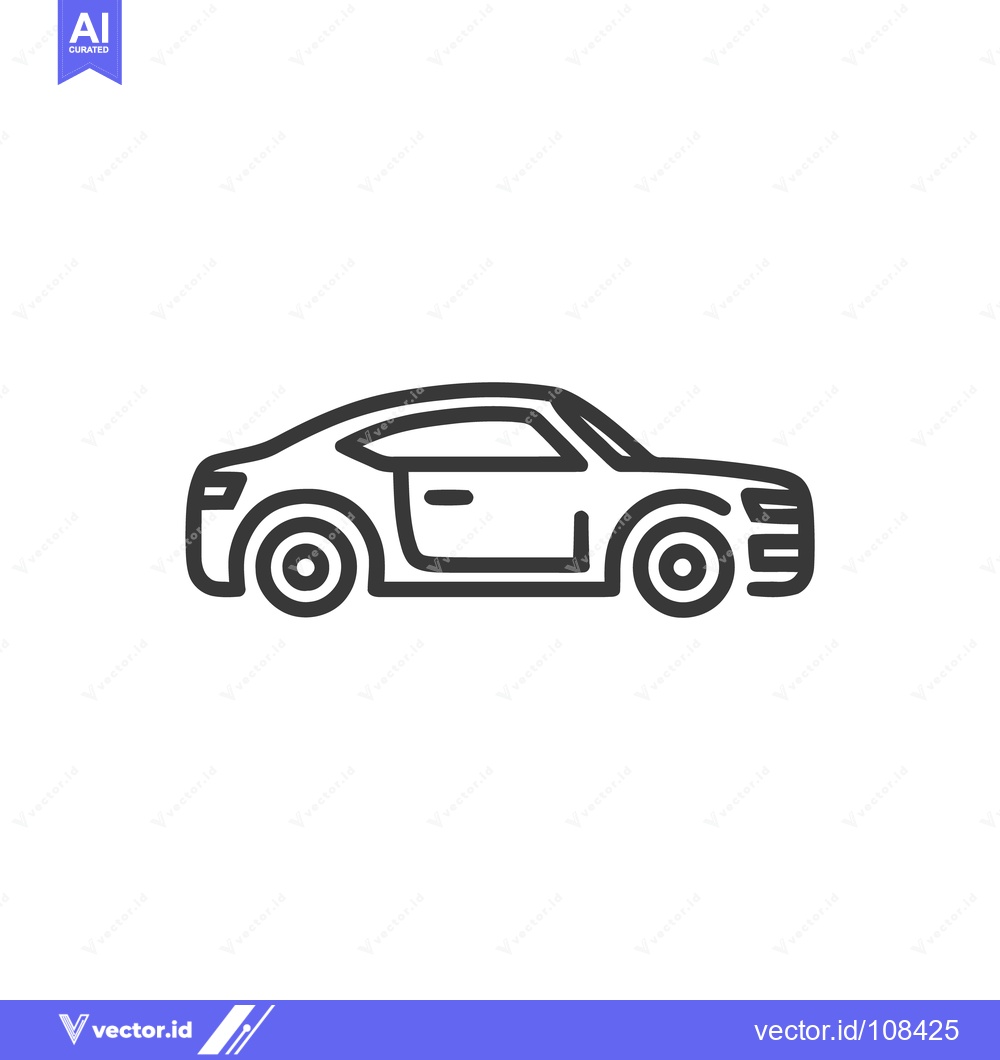 Premium Vector dari Sleek Sports Car Outline: Minimalist Automotive Design Icon
