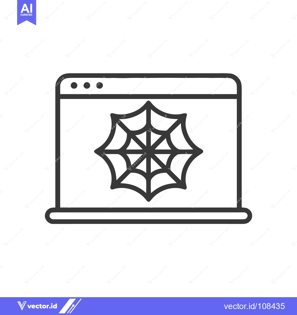 Premium Vector dari Spiderweb on Website: Minimalist Line Art for Halloween Theme