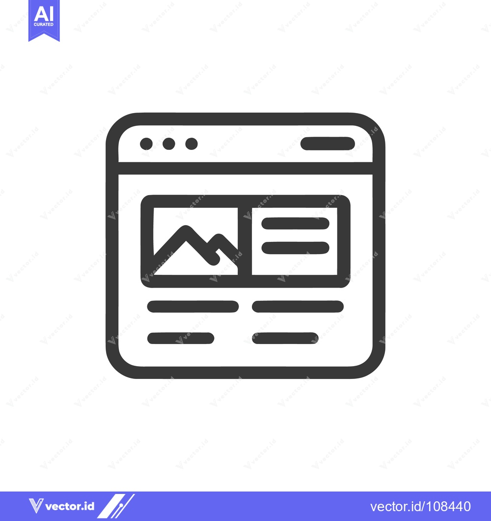 Premium Vector of Minimalist Website Icon: Clean Design with Image and Text Layout