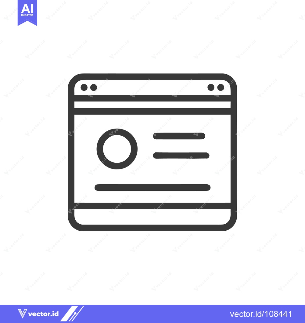 Premium Vector of Minimalist Website Icon: Clean Design with Circle and Lines