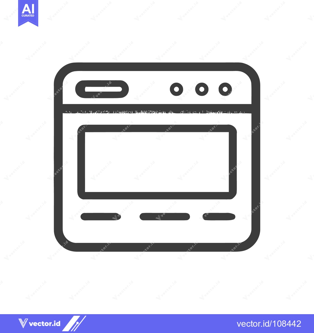 Premium Vector dari Minimalist Browser Window Icon with Rounded Corners and Clean Design