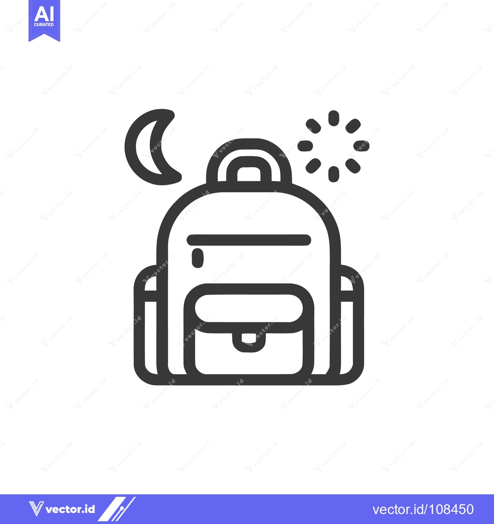 Premium Vector dari Backpack Adventure: Night and Day Icon, Travel Ready