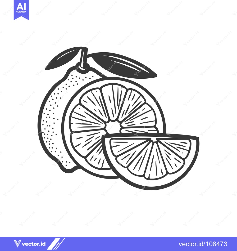 Premium Vector of Whole Lemon with Half and Quarter Slices