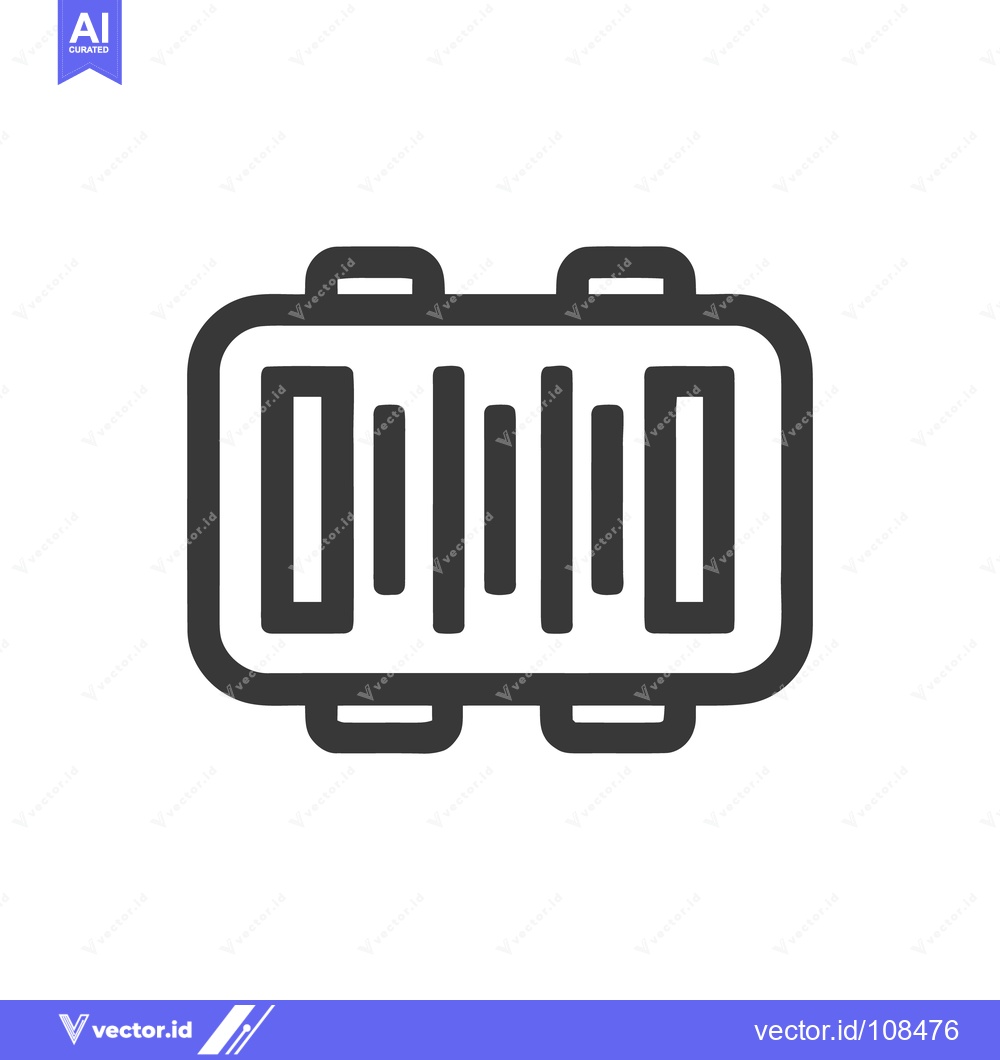 Premium Vector of Stylized Barcode Icon: Modern, Minimalist Design on White Background