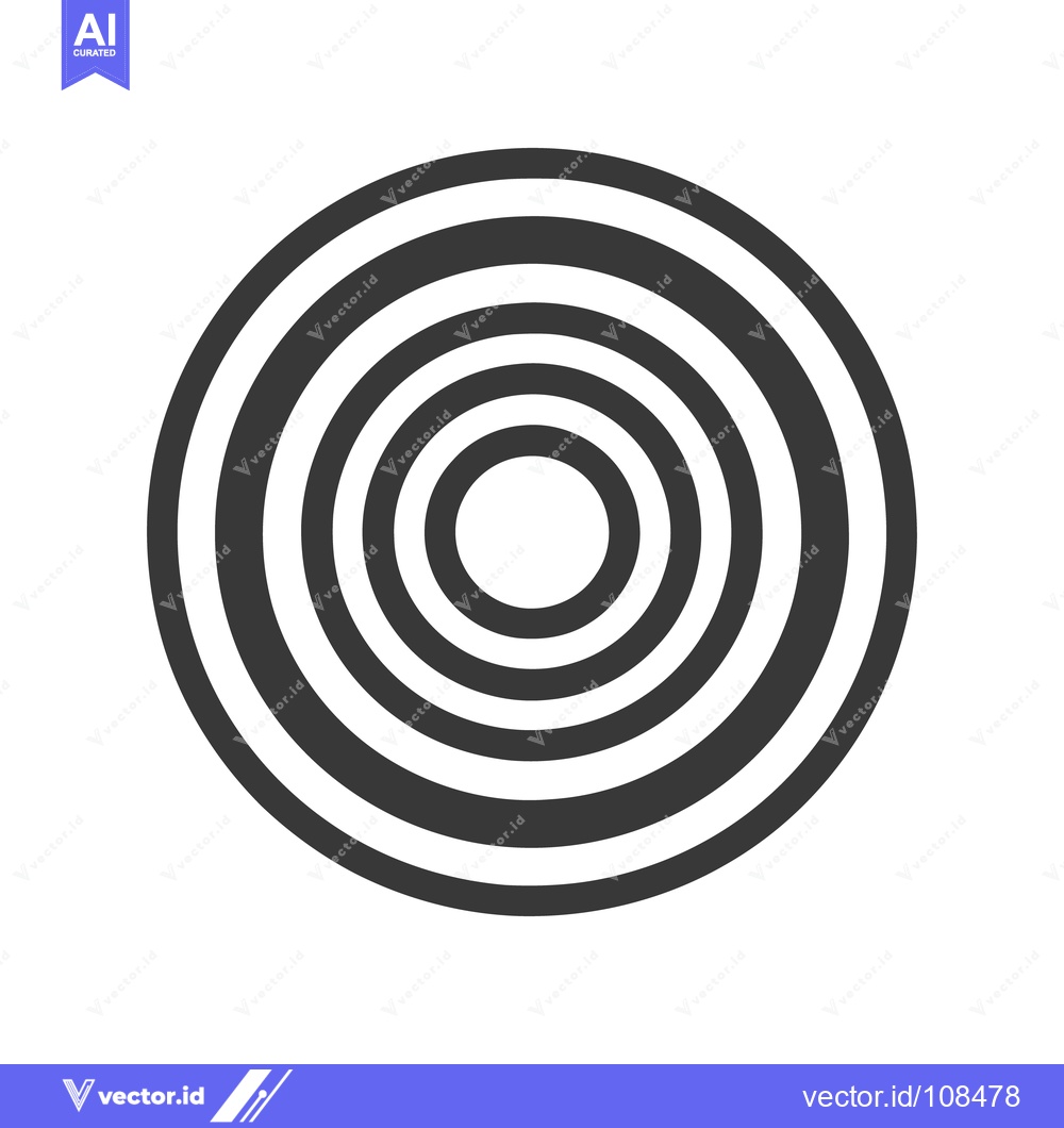 Premium Vector of Concentric Circles: Minimalist Black and White Geometric Pattern Desig