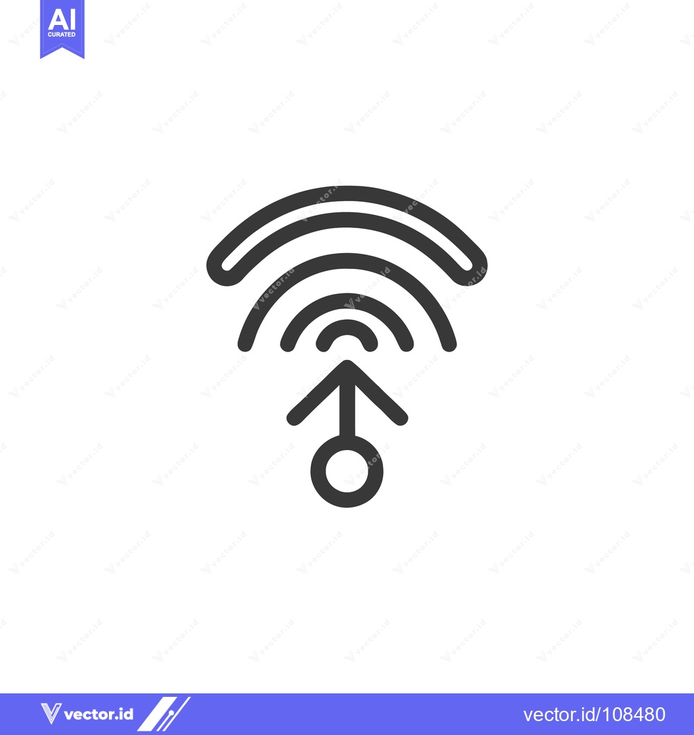 Premium Vector dari Ascending Wifi Signal: Modern Connectivity Icon with Arrow