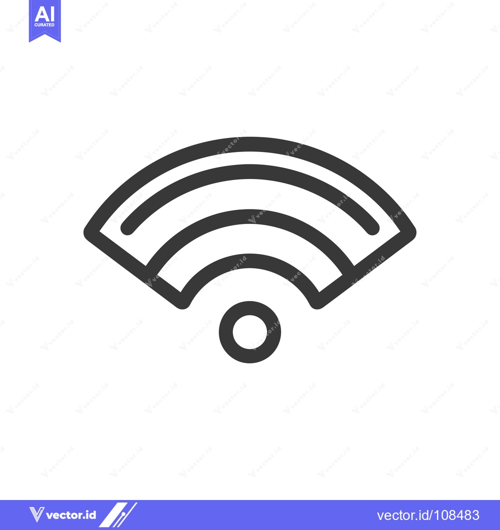 Premium Vector of Wi-Fi Signal Icon with Three Arcs and a Dot