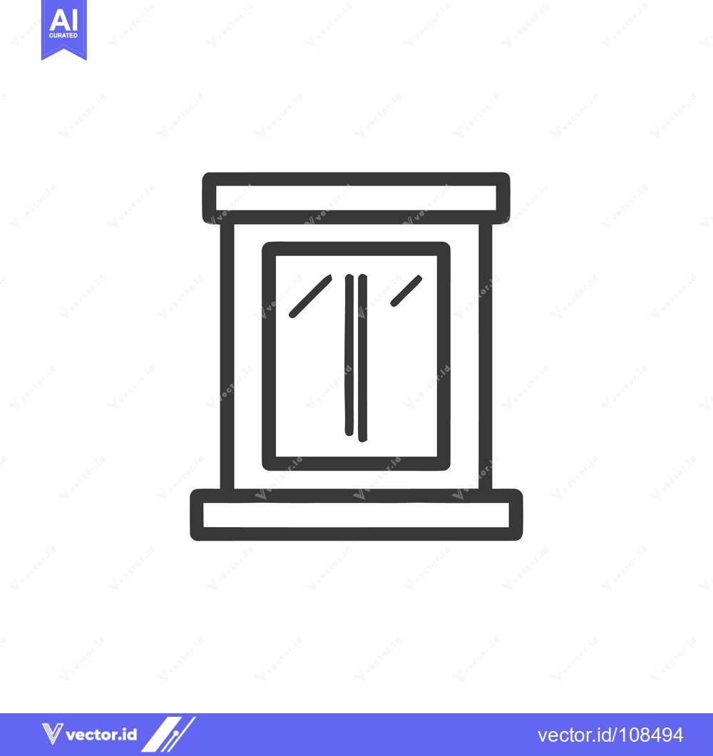 Premium Vector of Minimalist Window Icon with Double Pane Design and Clean Lines