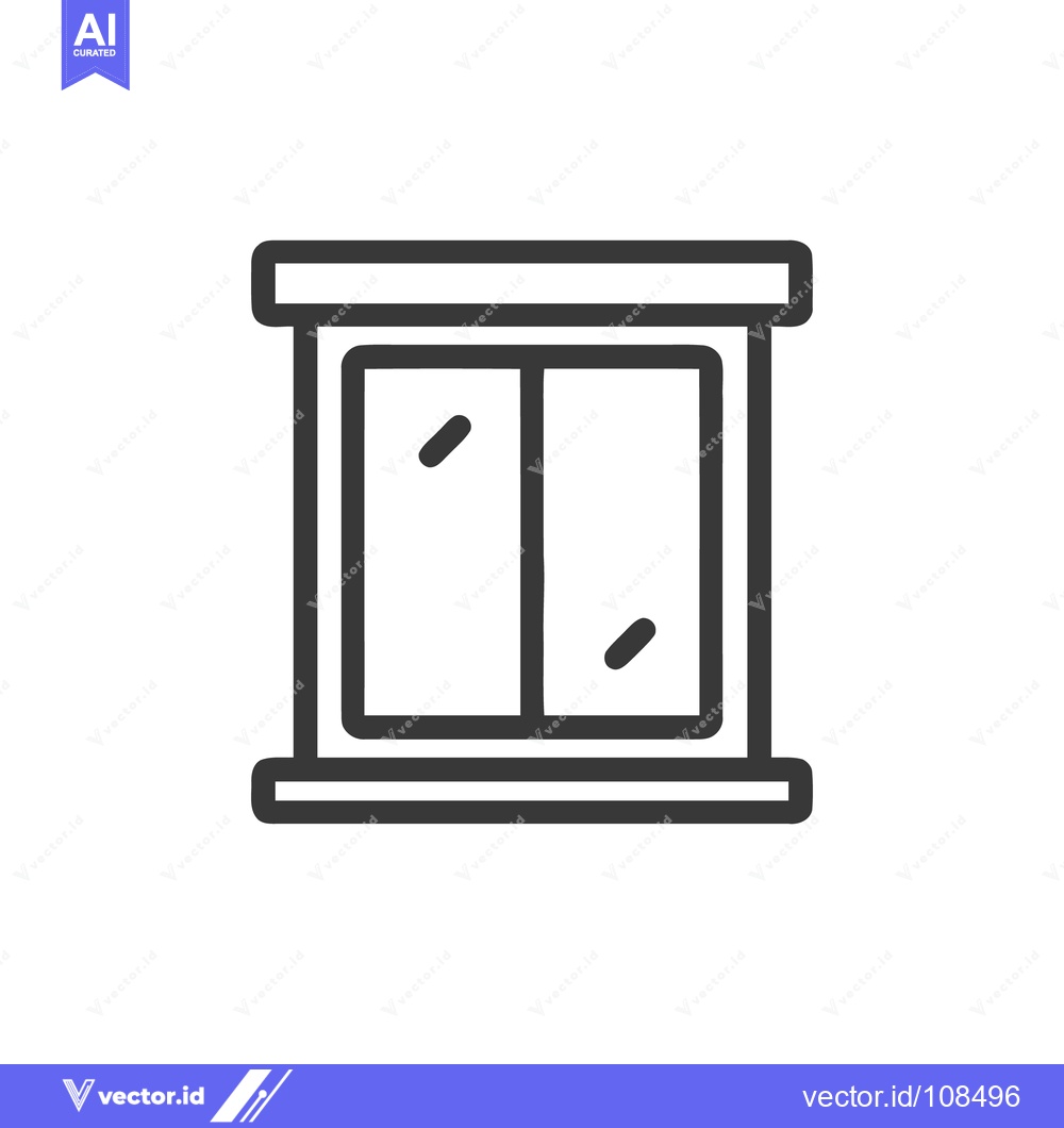 Premium Vector dari Minimalist Window Icon: Clean Lines, Modern Design, Interior Element