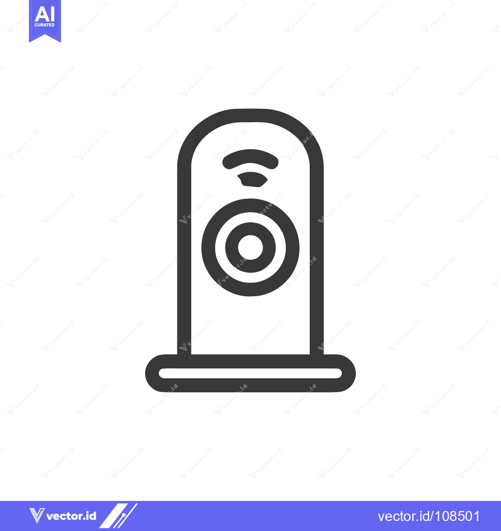 Premium Vector dari Sleek Smart Home Security Camera Icon with Wireless Connectivity