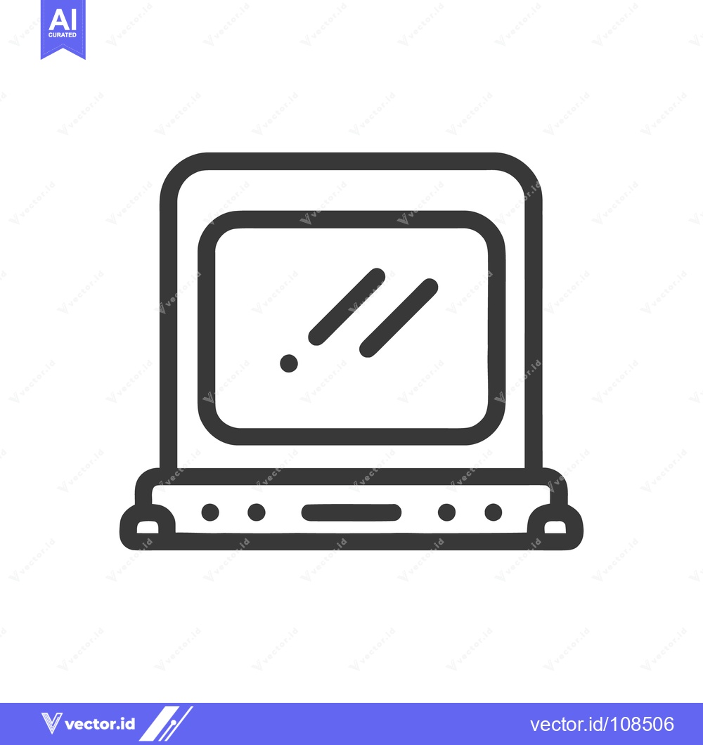 Premium Vector dari Retro Computer Icon: Vintage Technology with Screen Reflections