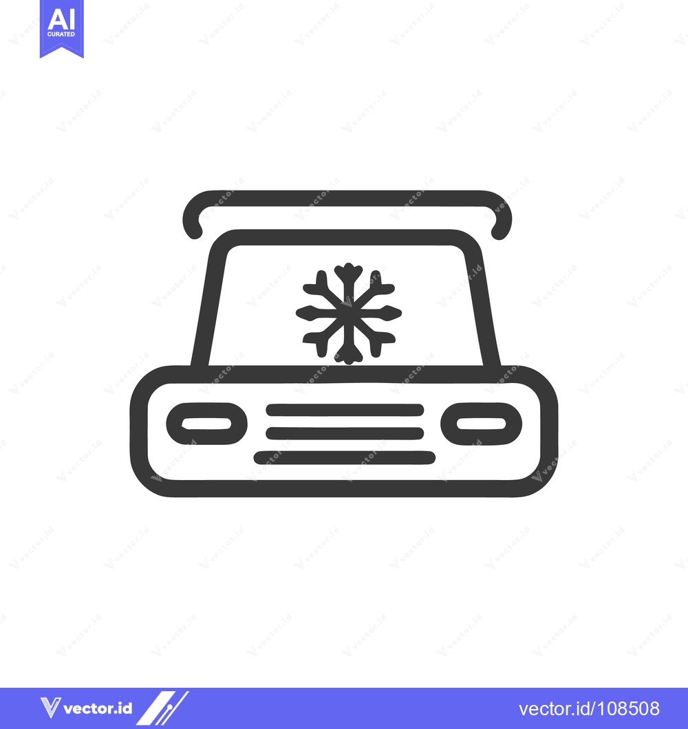 Premium Vector dari Car Air Conditioning System Icon with Snowflake Symbol, Automotive Cli