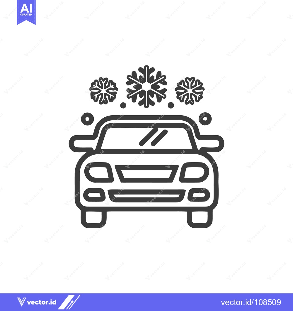 Premium Vector dari Car with Snowflakes Icon: Winter Vehicle Symbol, Automotive Season