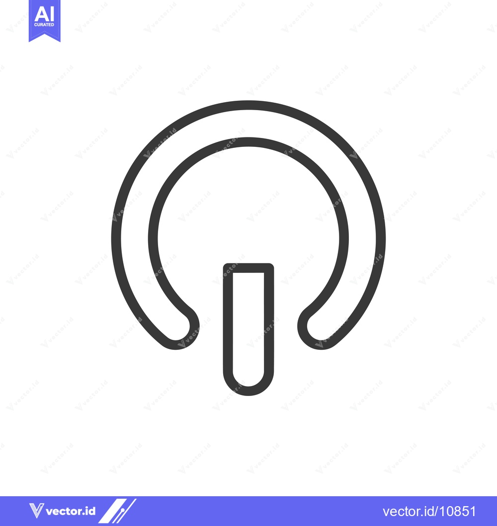 Premium Vector dari A Black Line Drawing of a Power Button Icon