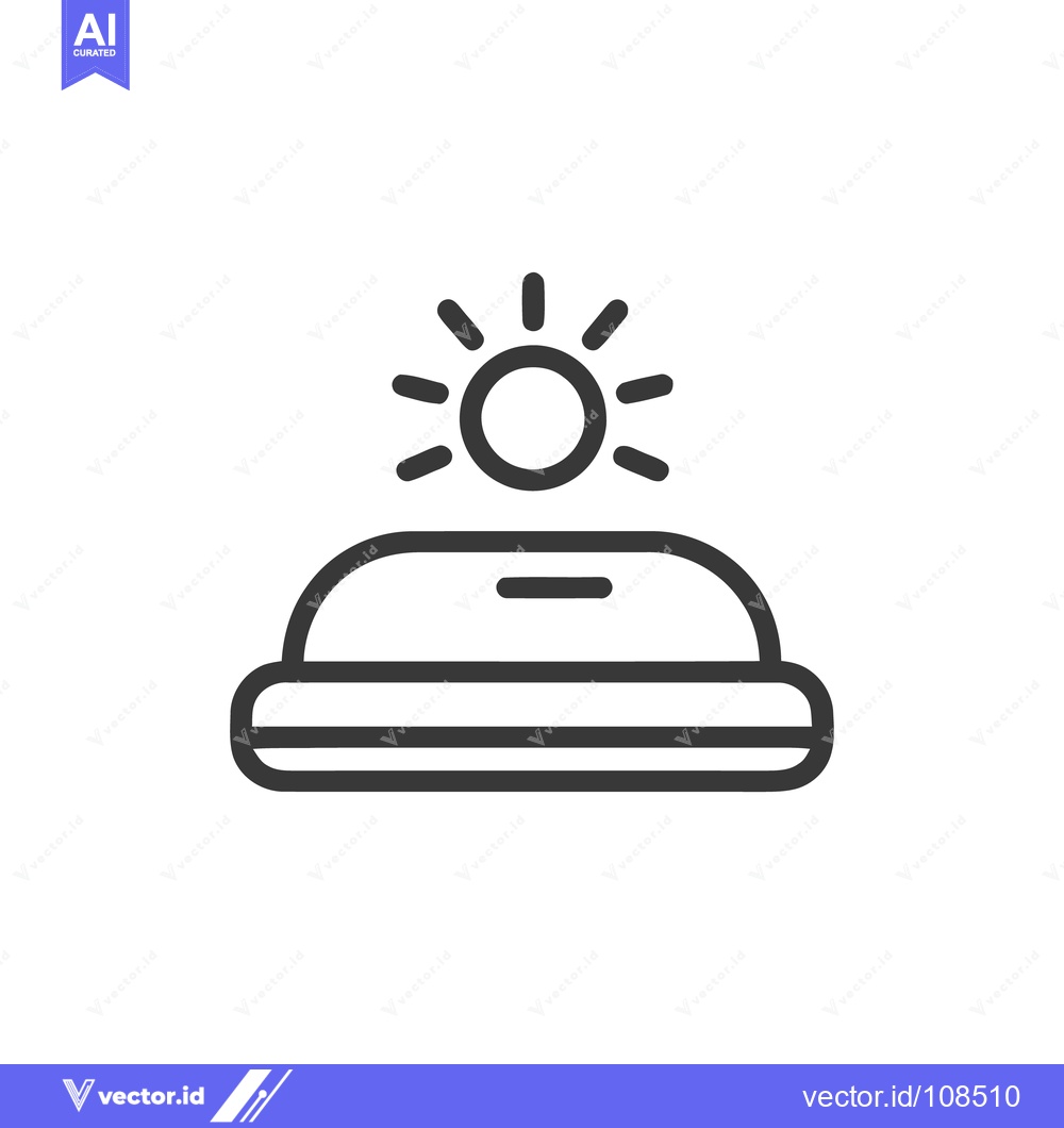 Premium Vector dari Minimalist Sun Rising Over Bed Icon, Sleep and Wake Up Symbol