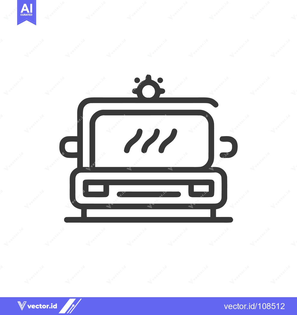 Premium Vector dari Minimalist Icon of a Classic Police Car with Siren