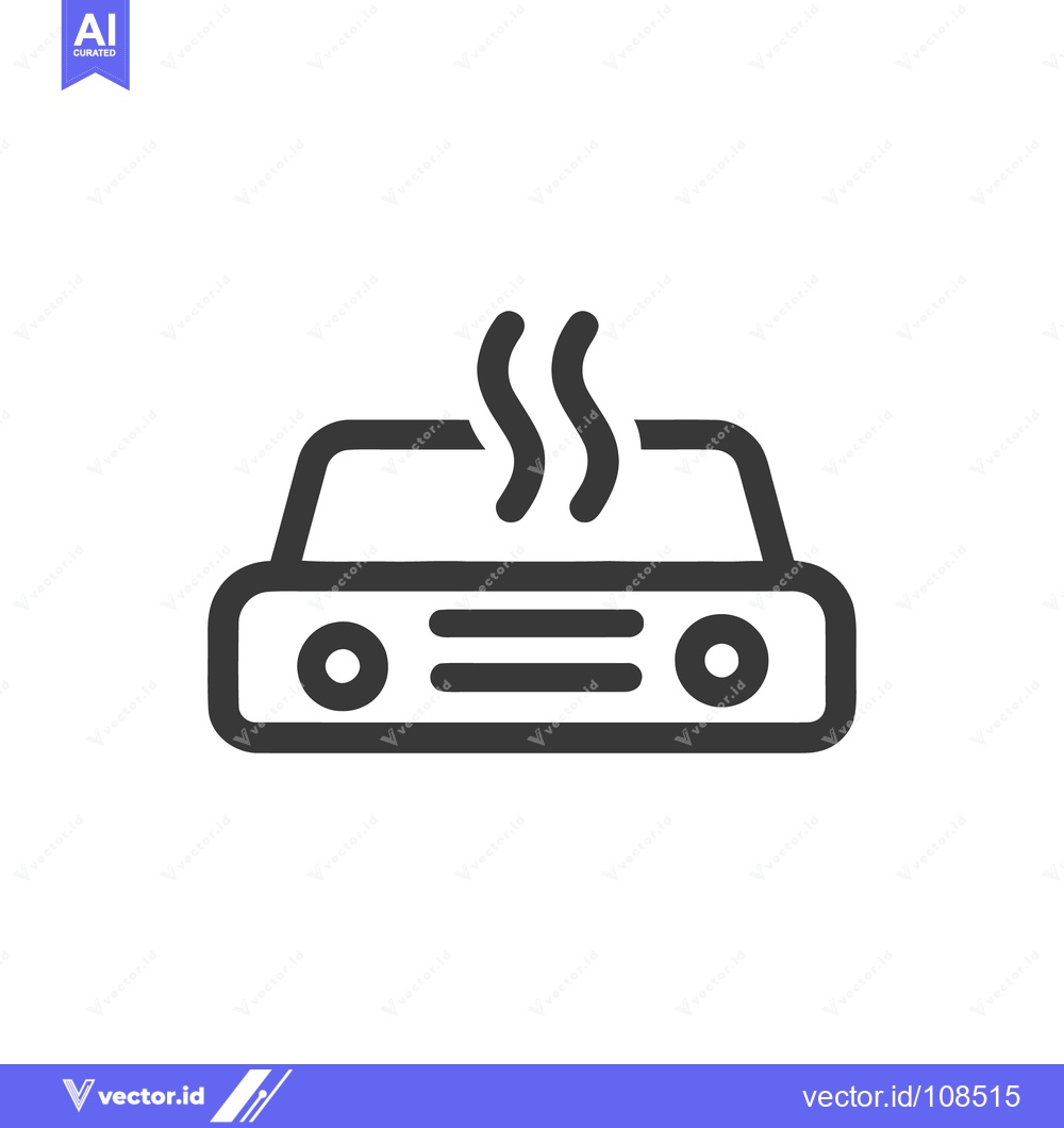 Premium Vector of Hot Plate Icon: Minimalist Design with Rising Steam