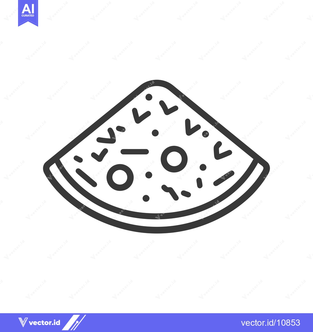 Premium Vector of A Black Line Drawing of a Watermelon Slice