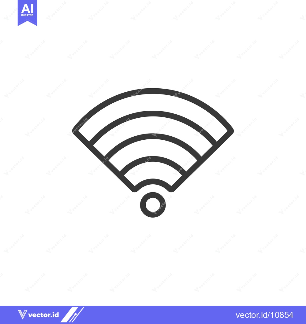 Premium Vector of A black line drawing of a wifi symbol with three arcs and a circle bel