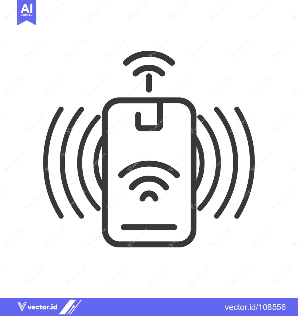Premium Vector dari Wireless charging phone icon with signal waves