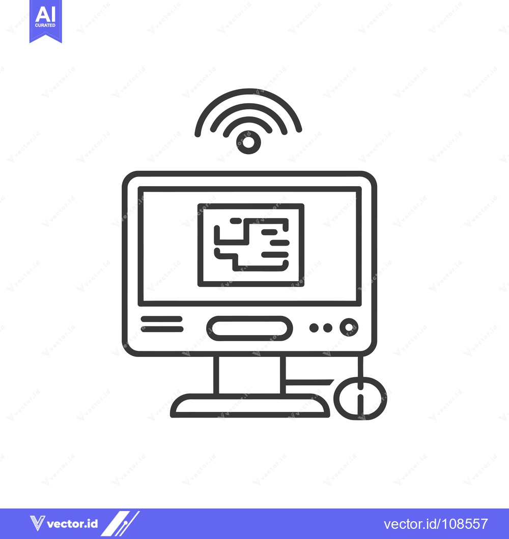 Premium Vector dari Wireless Computer with Circuit Board on Screen