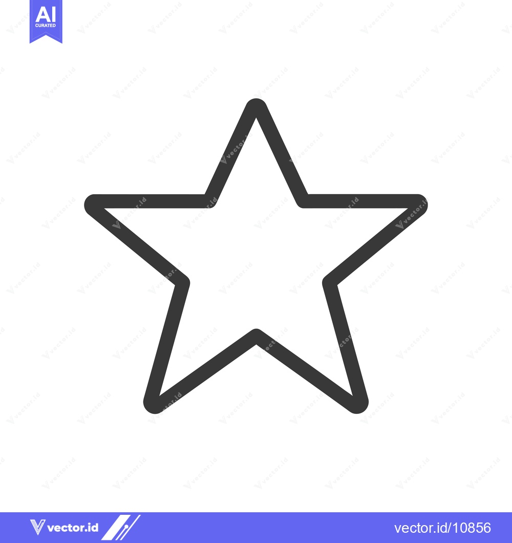 Premium Vector dari A Black Outline of a Five-Pointed Star