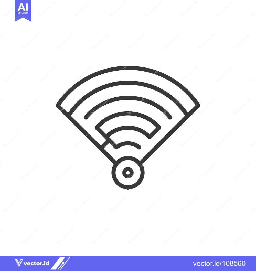 Premium Vector dari Wireless Network Icon with Signal Bars and Center Dot