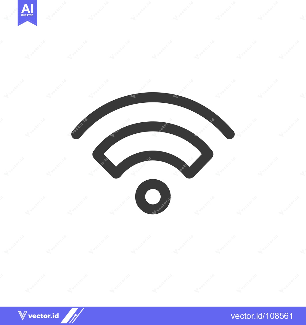 Premium Vector dari Wireless Network Signal Icon with a Circle