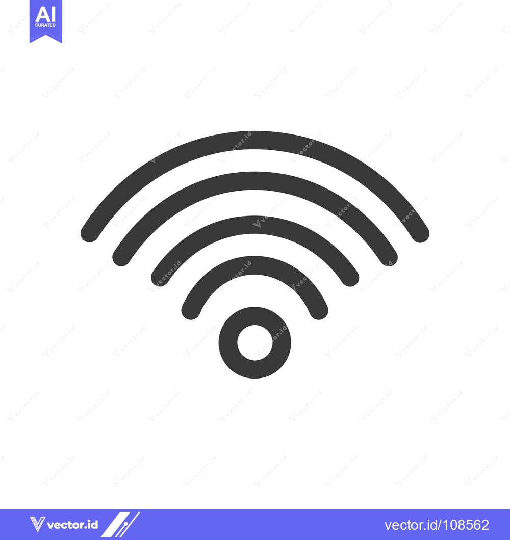 Premium Vector of Wireless Network Signal Icon with Three Arcs and a Circle