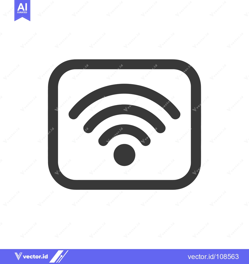 Premium Vector dari Wireless Network Signal Inside Square Icon