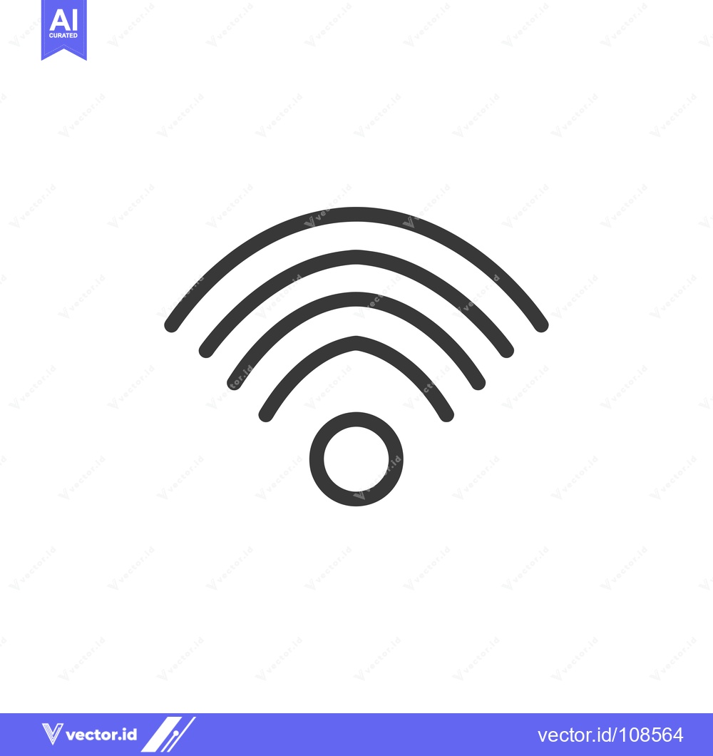 Premium Vector dari Wireless Network Symbol with Four Arcs and a Circle